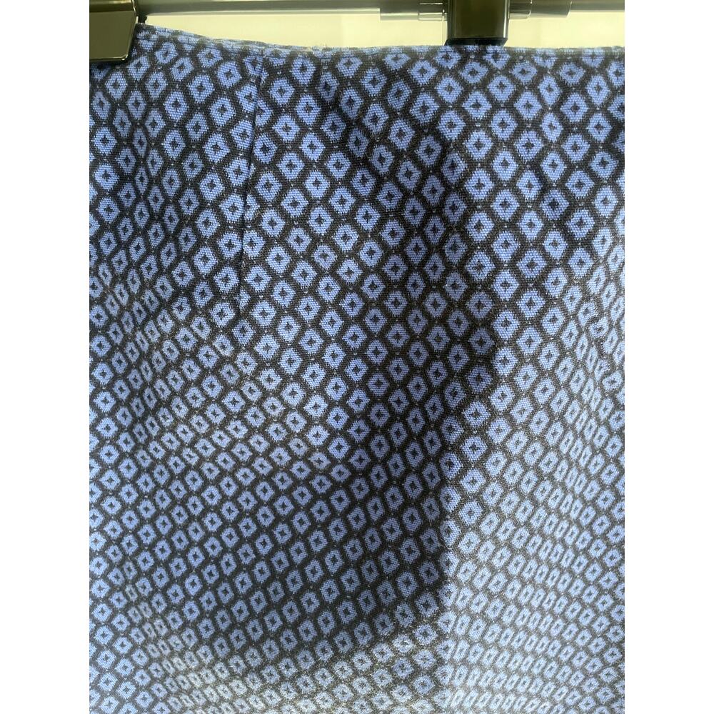 L.L. Bean Favorite Fit Geometric Pattern Blue Black Lined Mini Skirt Size 10P